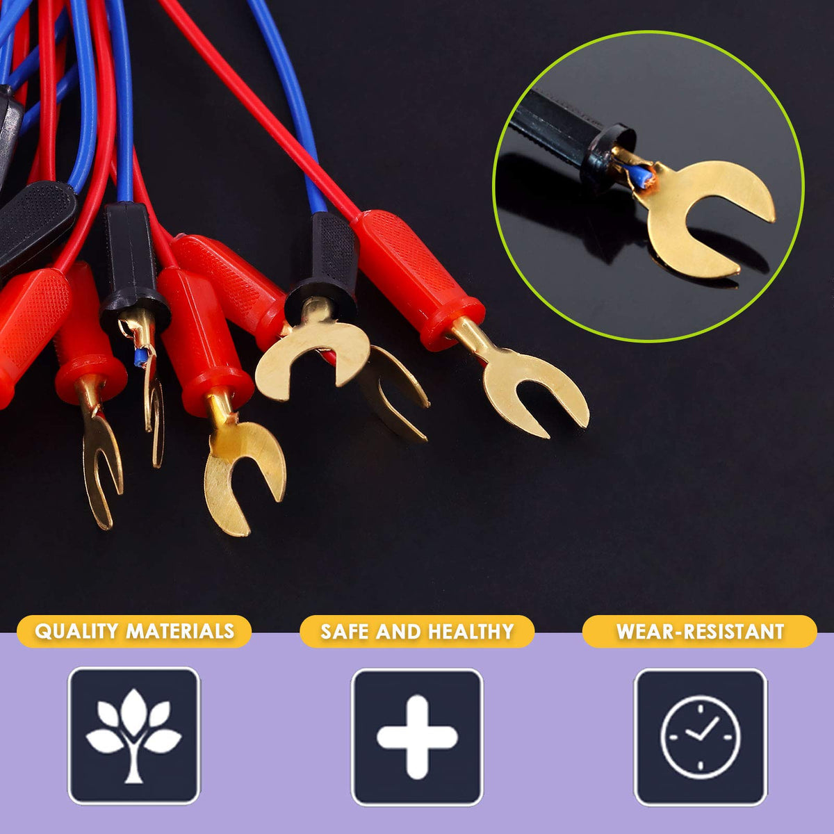 Swpeet 10Pcs Red & Blue Interconnect Circuit Wire Kit – Physics Lab Demos & Simple Circuit Wiring