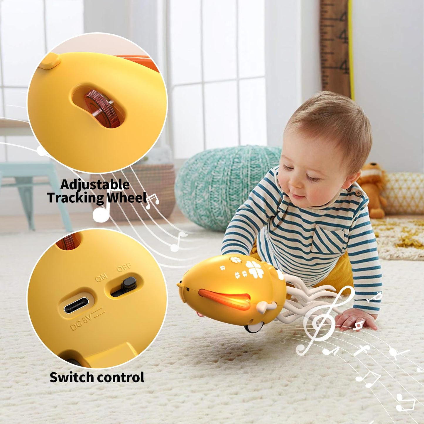 SWTOIPIG Electric Dancing Octopus Toy with LED Lights, Music & Obstacle Avoidance