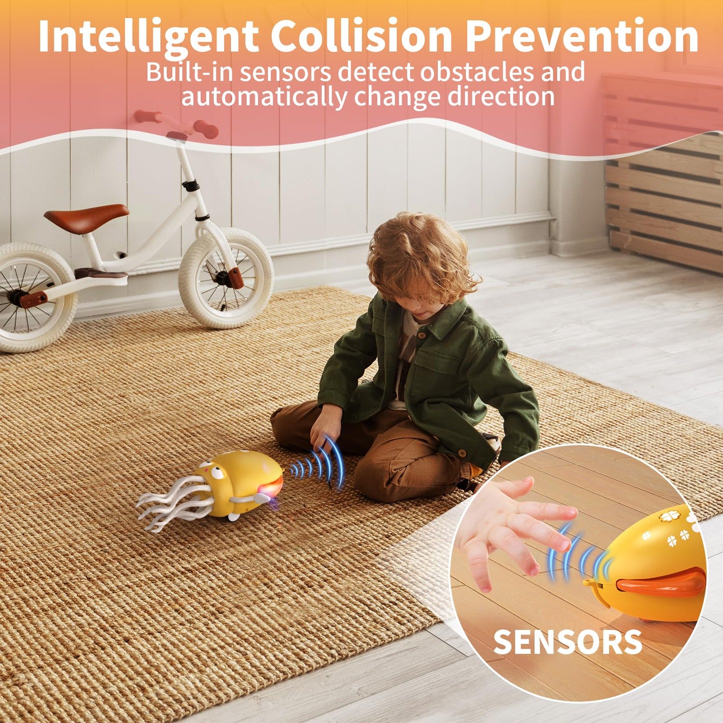 SWTOIPIG Interactive Dancing Octopus Toy – LEDs, Obstacle Avoidance, USB Rechargeable