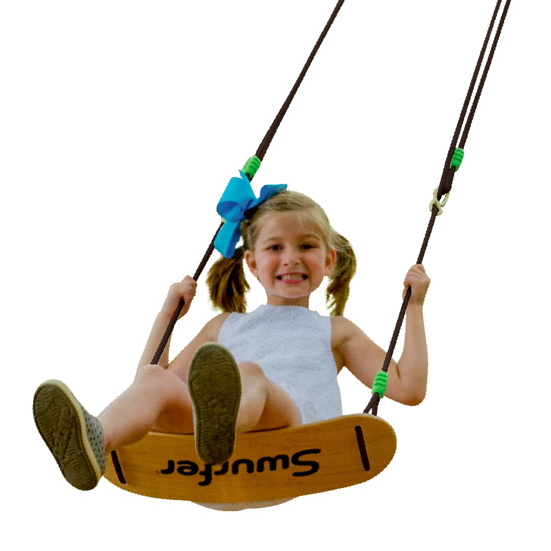 Swurfer Sway Wood Tree Swing – Maple Backyard Swing, Easy Setup, 150 lb Capacity
