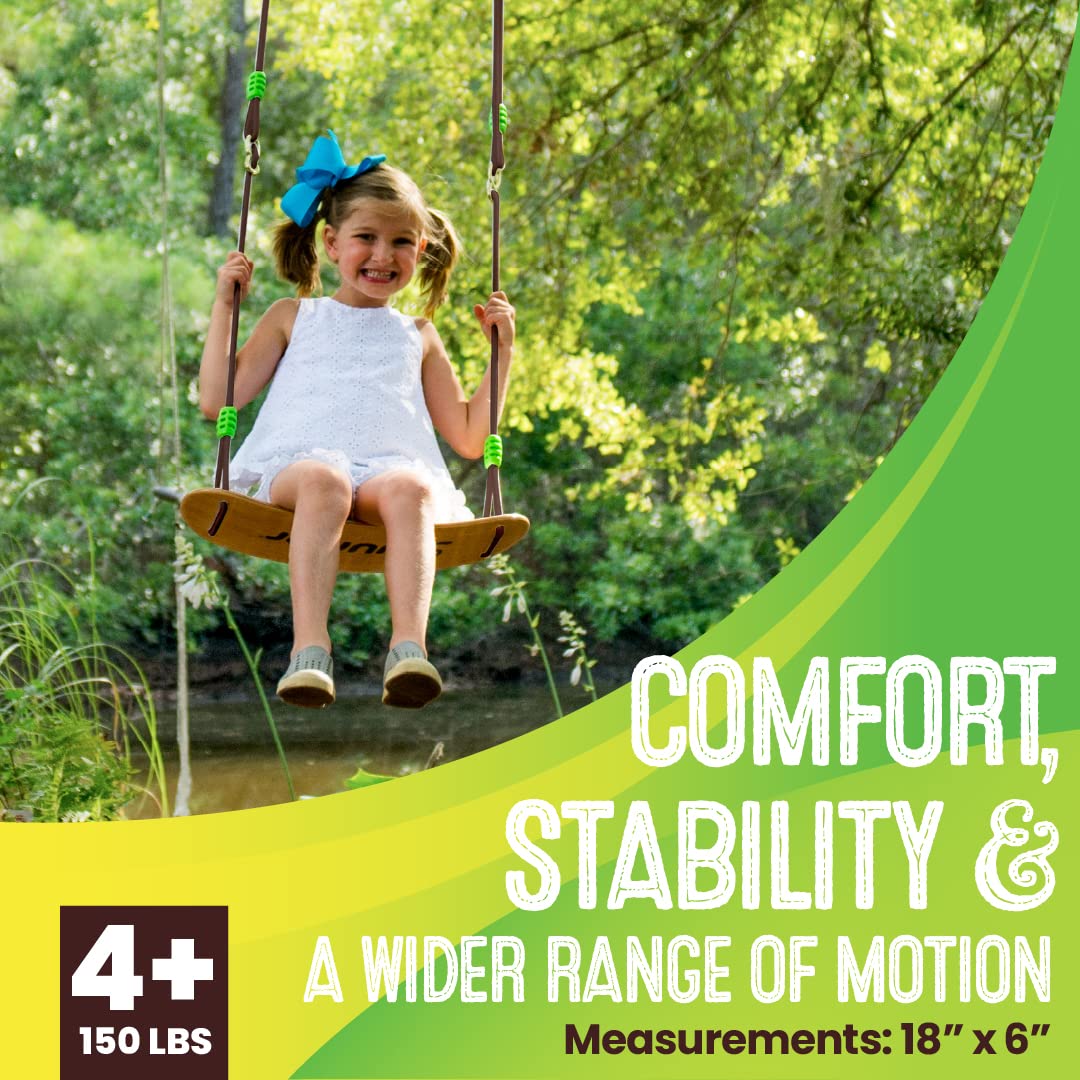 Swurfer Sway Wood Tree Swing – Maple Backyard Swing, Easy Setup, 150 lb Capacity