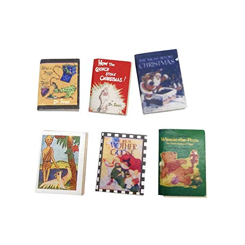 SXFSE 1:12 Dollhouse Comic Books Set – 6 Miniatures for Dollhouse Decor