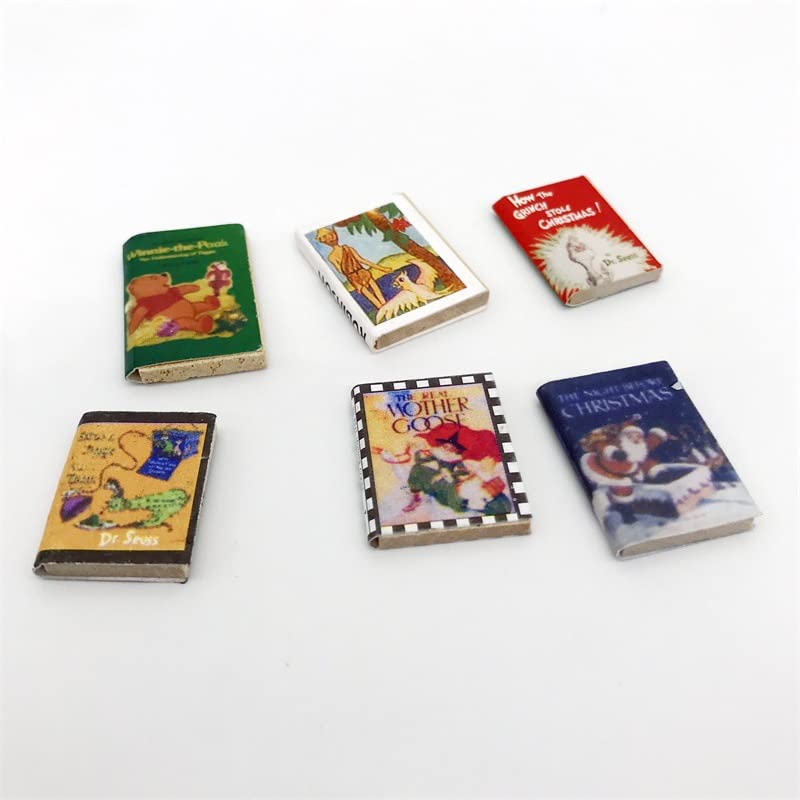 SXFSE 1:12 Dollhouse Comic Books Set – 6 Miniatures for Dollhouse Decor