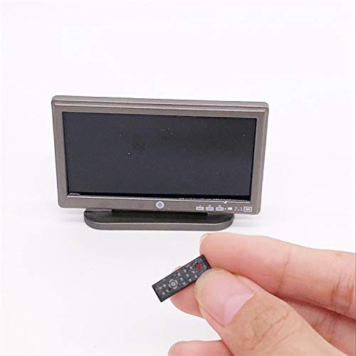 SXFSE Doll House TV 1:12 Scale – Miniature TV Furniture Accessory for Dollhouses