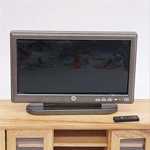 SXFSE Doll House TV 1:12 Scale – Miniature TV Furniture Accessory for Dollhouses