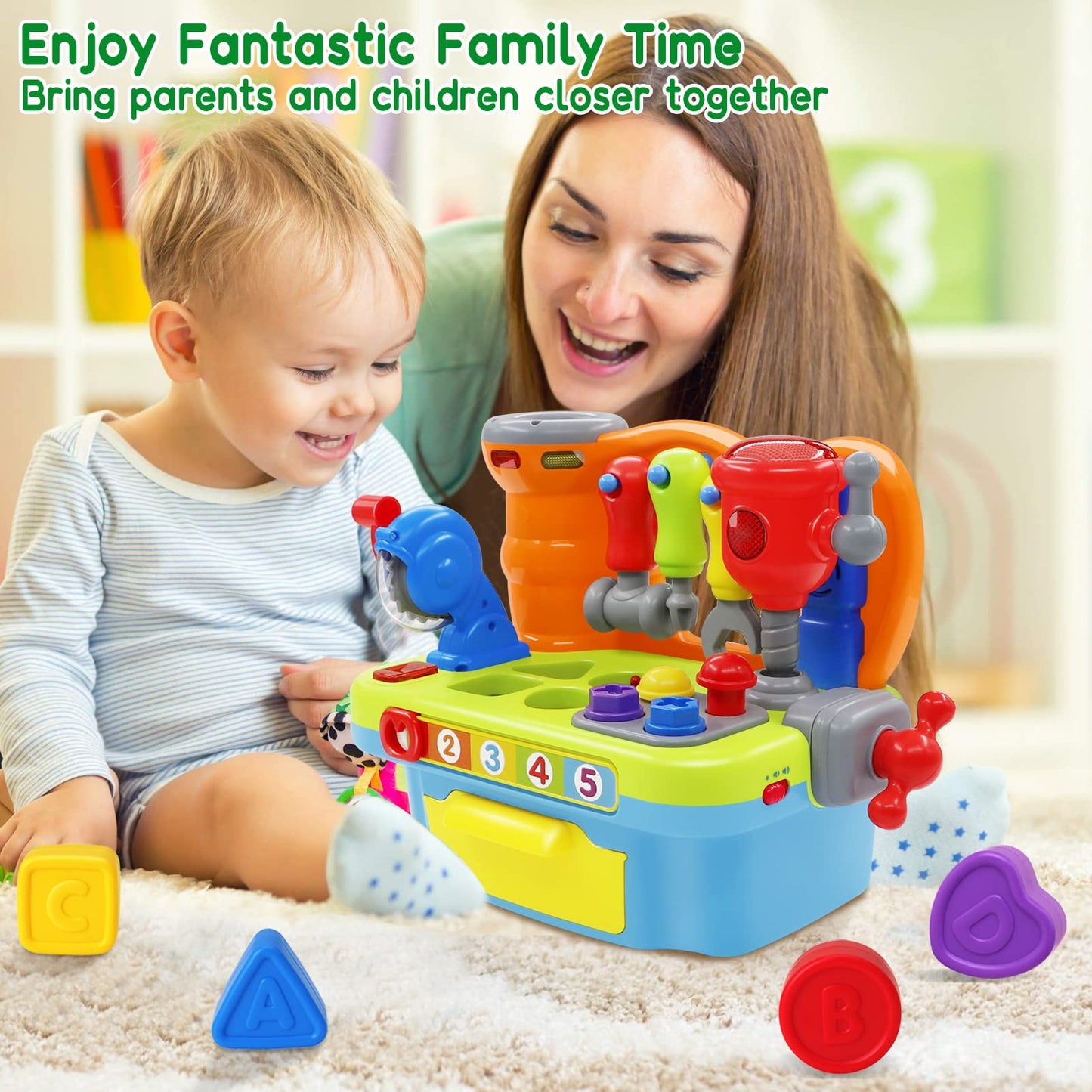 SYAOMUNLY Musical Learning Workbench Toy for 12–18 Months | Early Educational Tool Set for 1–2 Year Olds