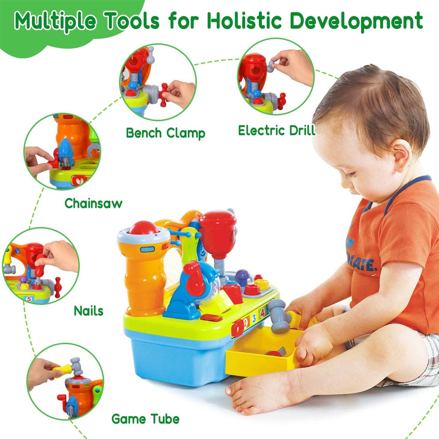 SYAOMUNLY Musical Learning Workbench Toy for 12–18 Months | Early Educational Tool Set for 1–2 Year Olds