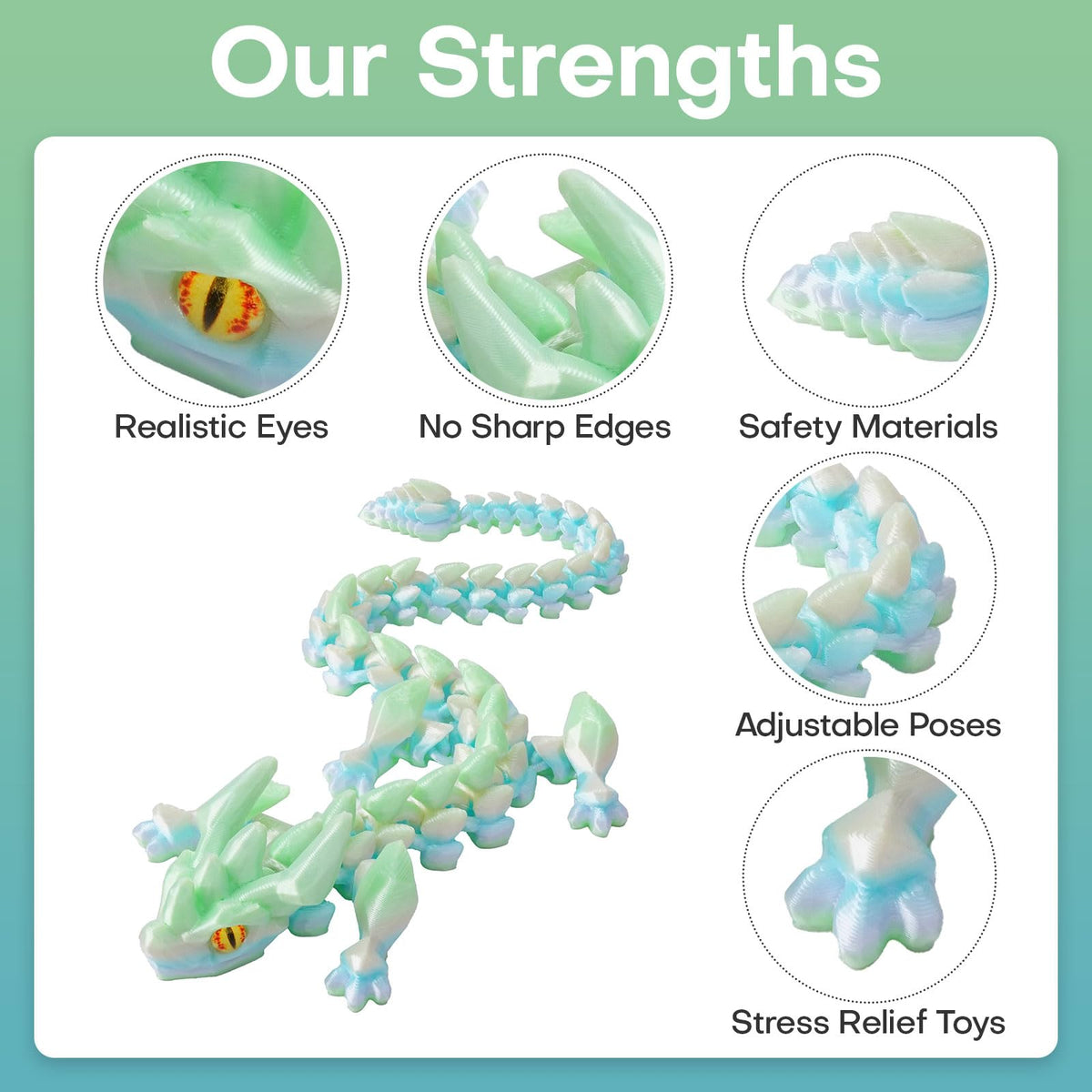 SYEFKJSA 12-Inch Articulated 3D Printed Dragon Eggs with Dragon Inside – Desk Toy, Decor & Gift