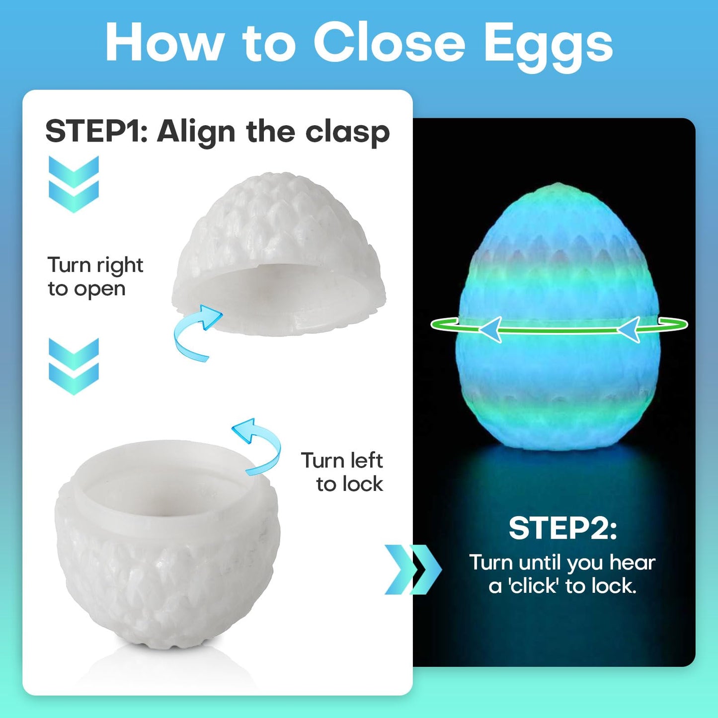SYEFKJSA 3D Printed Dragon Eggs – 12-Inch Articulated Dragon, Glow in the Dark