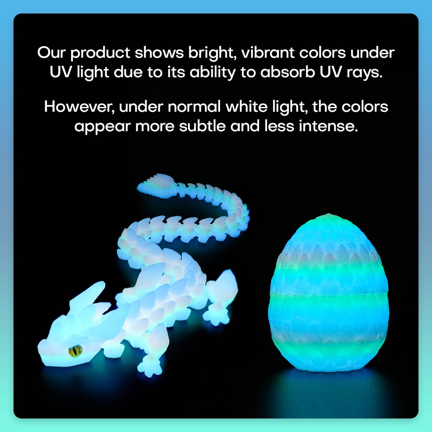 SYEFKJSA 3D Printed Dragon Eggs – 12-Inch Articulated Dragon, Glow in the Dark