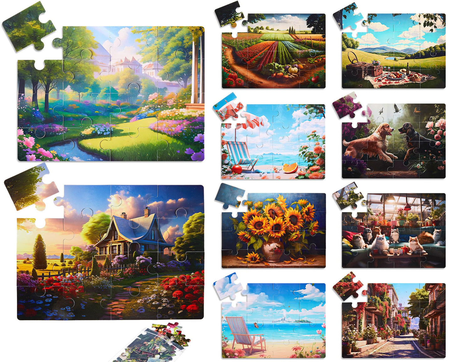 Syhood 10-Pack 16-Piece Puzzles for Seniors – Dementia-Friendly Memory & Cognitive Games