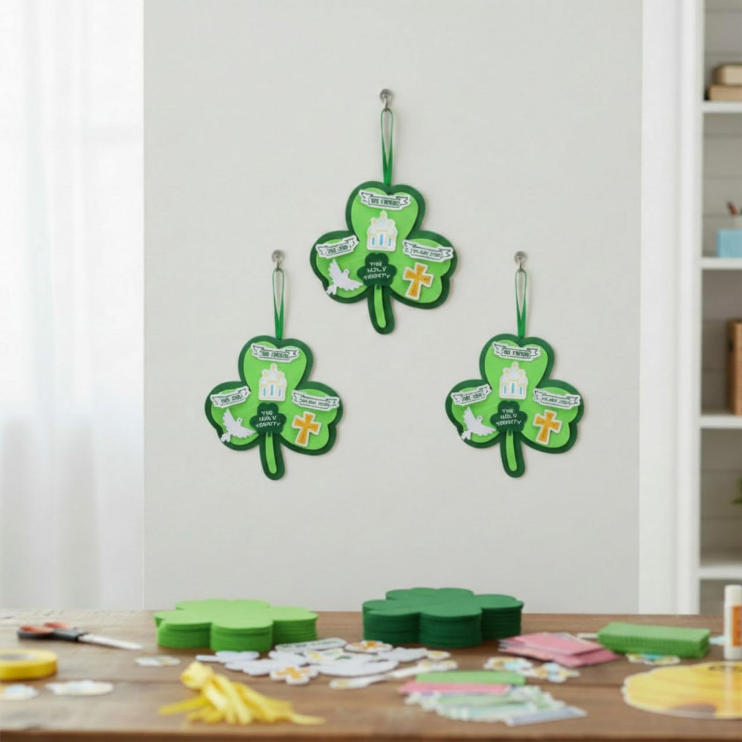 Syhood 24-Set Trinity Shamrock Craft Kit for St. Patrick's Day – Bible Crafts for Sunday School, VBS & Home Activities