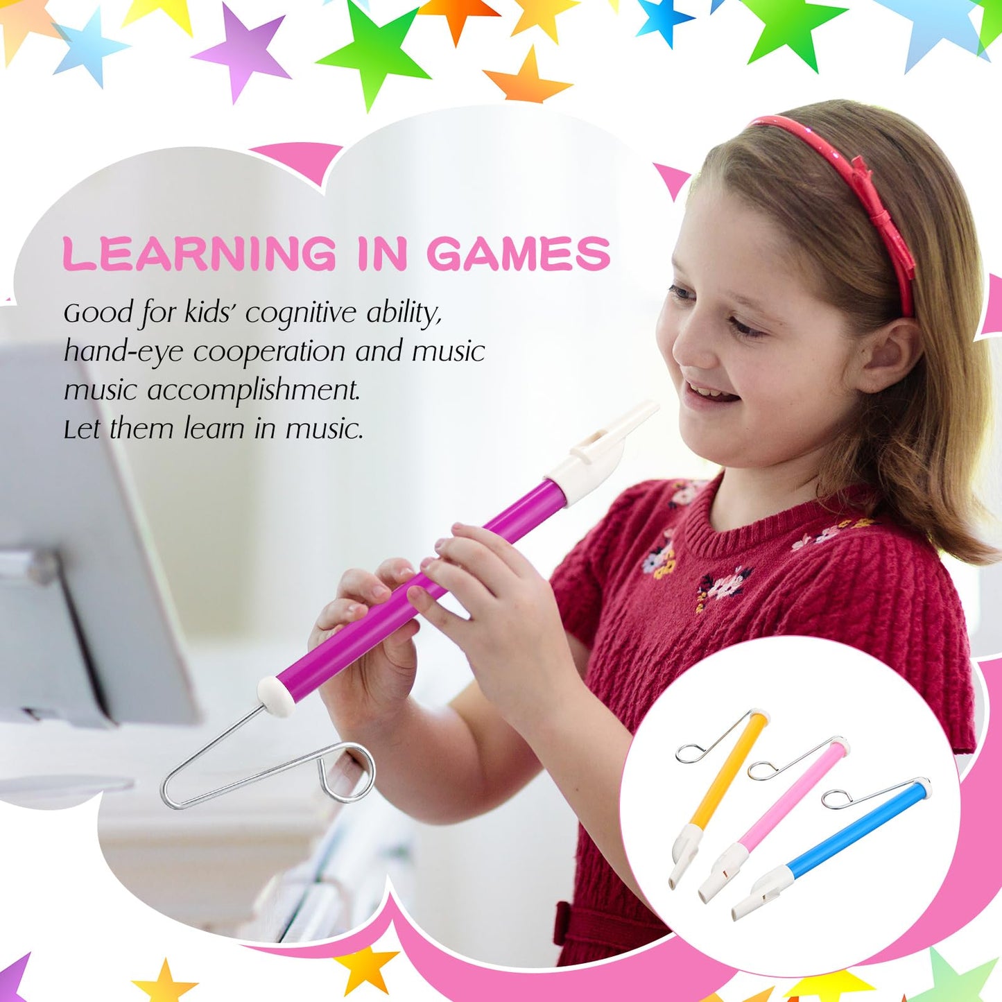 Syhood 24 Pcs Slide Whistle Set – 4 Colors, Plastic/Metal, Kids & Adults