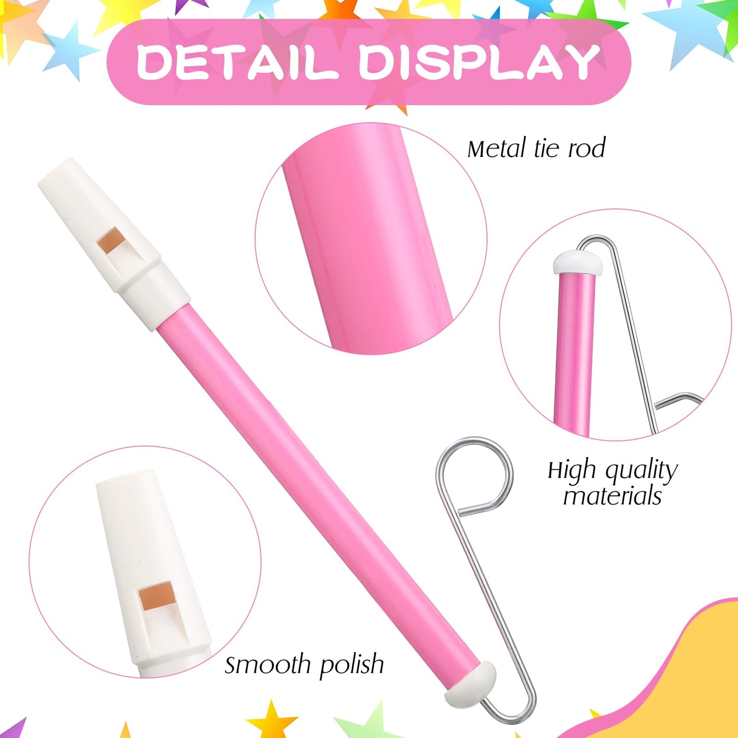 Syhood 24 Pcs Slide Whistle Set – 4 Colors, Plastic/Metal, Kids & Adults
