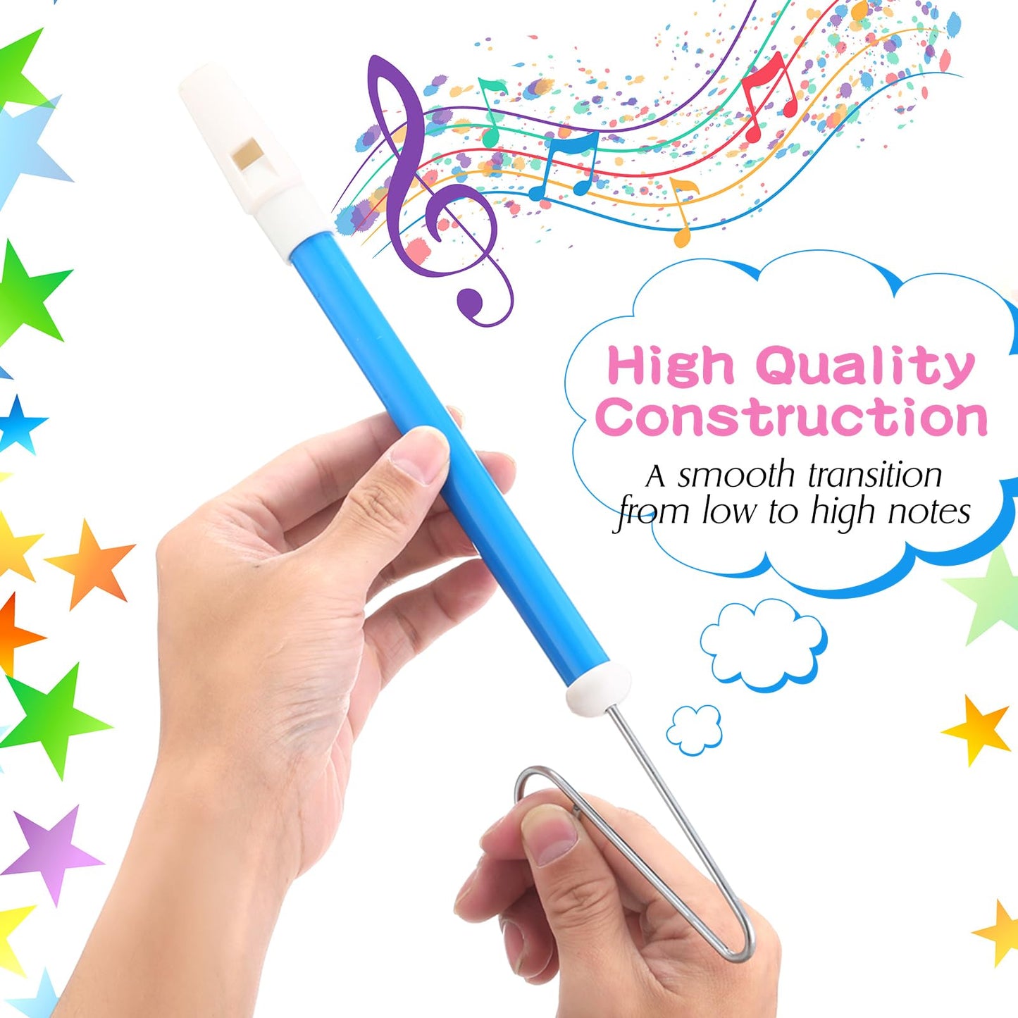 Syhood 24 Pcs Slide Whistle Set – 4 Colors, Plastic/Metal, Kids & Adults