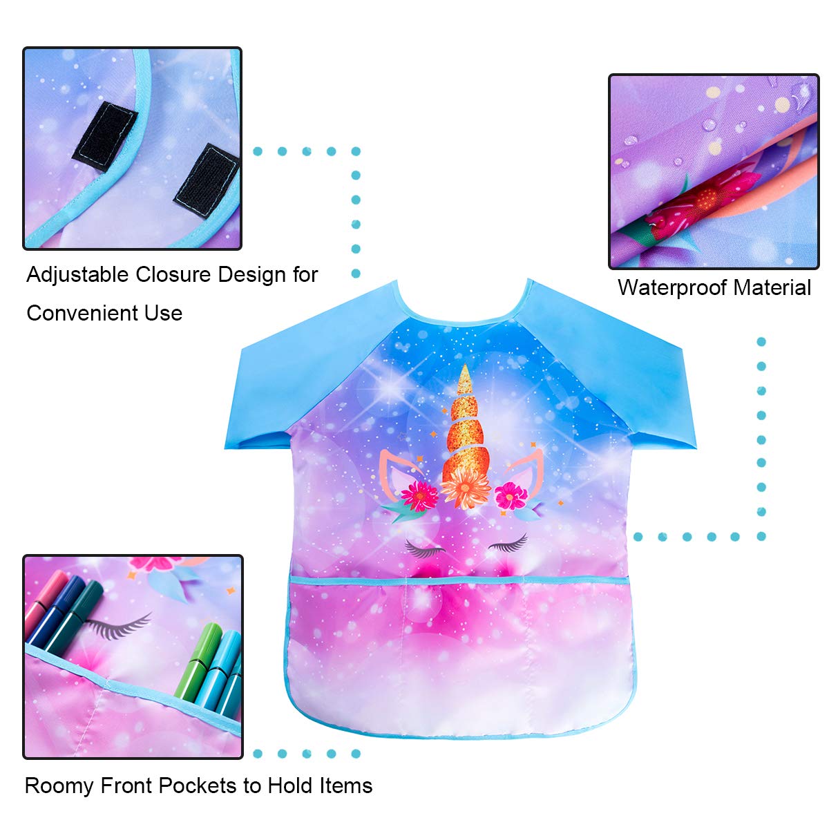 Sylfairy Art Smock for Kids – Waterproof Toddler Painting Apron