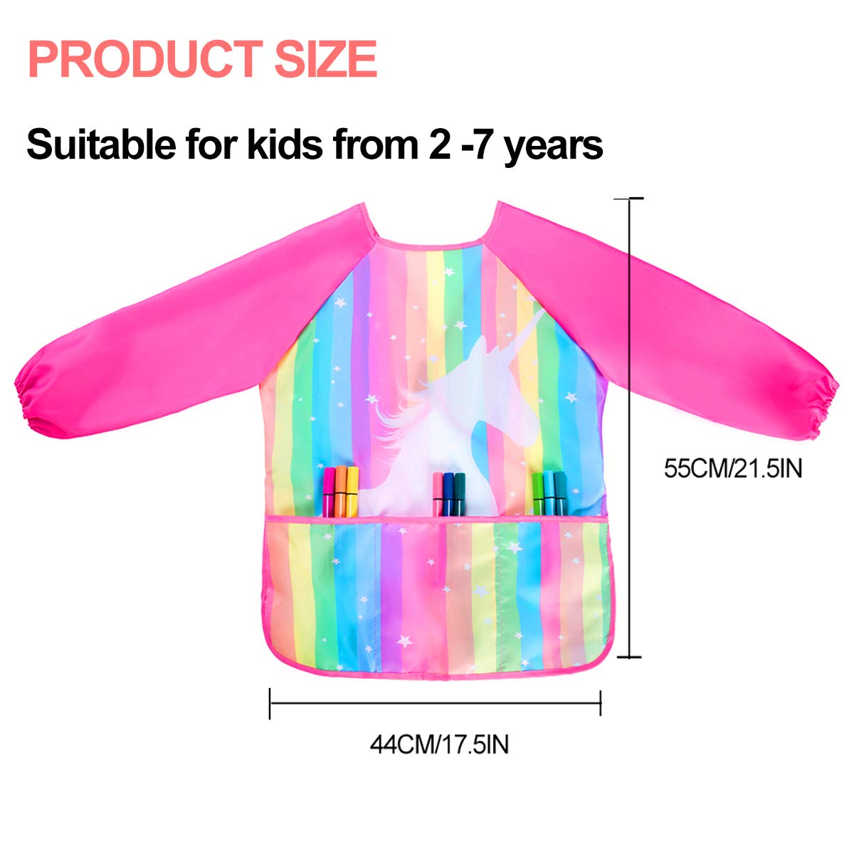 Sylfairy Art Smock for Kids – Waterproof Toddler Painting Apron