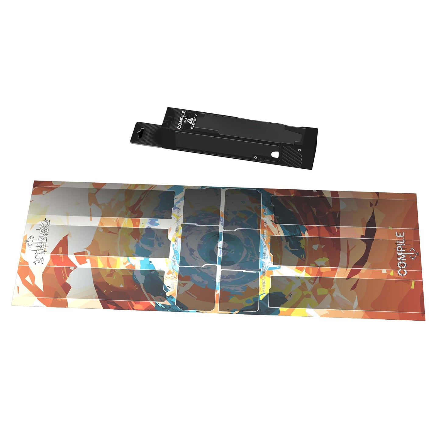Synapses Games Compile: Playmat 2 — 11 x 29.5 in Vinyl Neoprene Card Game Mat for Compile
