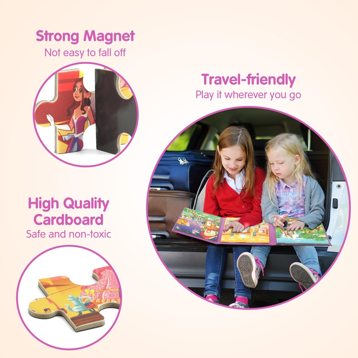 SYNARRY Princess Fairy Magnetic Puzzles for Toddlers – 36-Piece Travel Puzzles for Kids 4-6