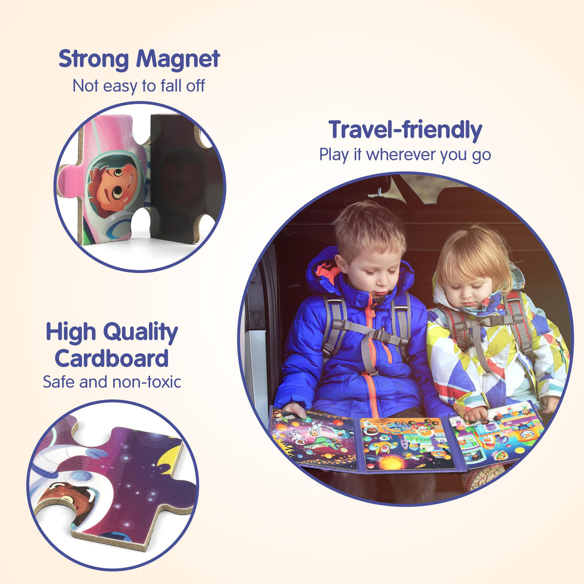 SYNARRY Magnetic Puzzles for Kids 3-5: Space Planets Solar System Travel Puzzles