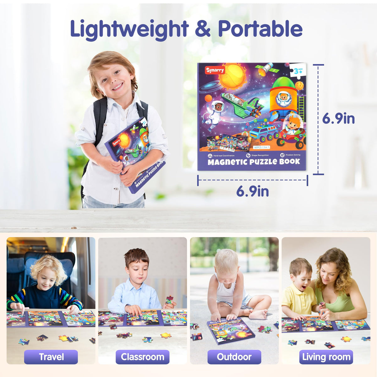 SYNARRY Magnetic Puzzles for Kids 3-5: Space Planets Solar System Travel Puzzles