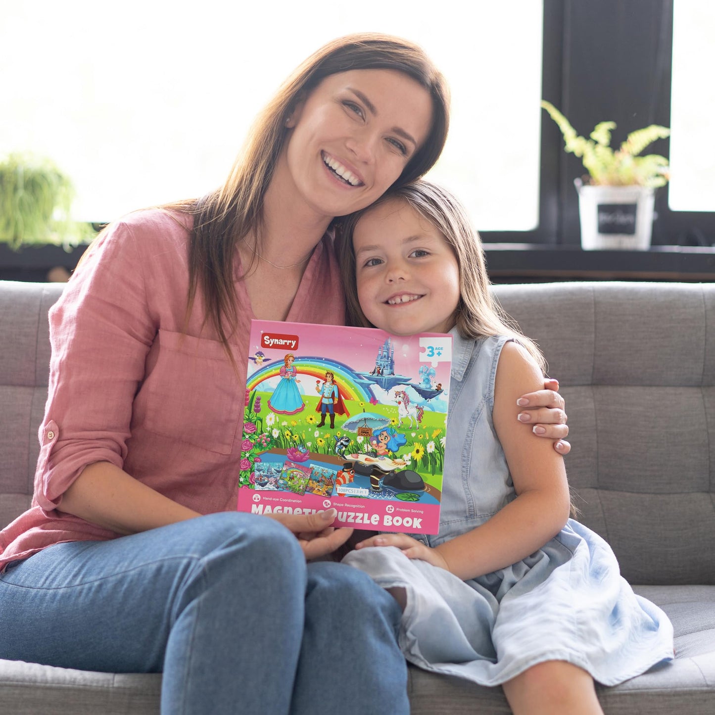 SYNARRY Unicorn Princess Mermaid Magnetic Puzzles – 36-Piece Travel Puzzles for Toddlers (Ages 3-8)