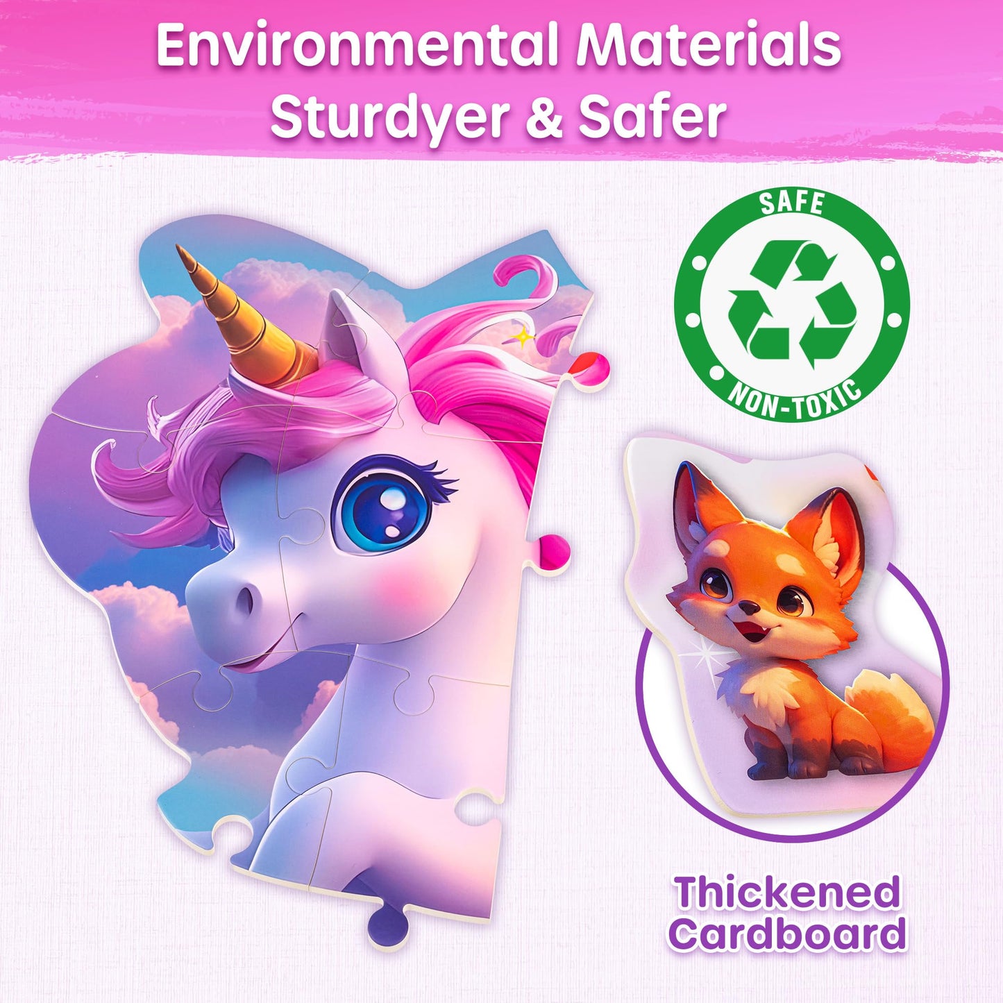 SYNARRY Unicorn Floor Puzzle – 45-Piece Double-Sided Puzzle for Kids 3-8
