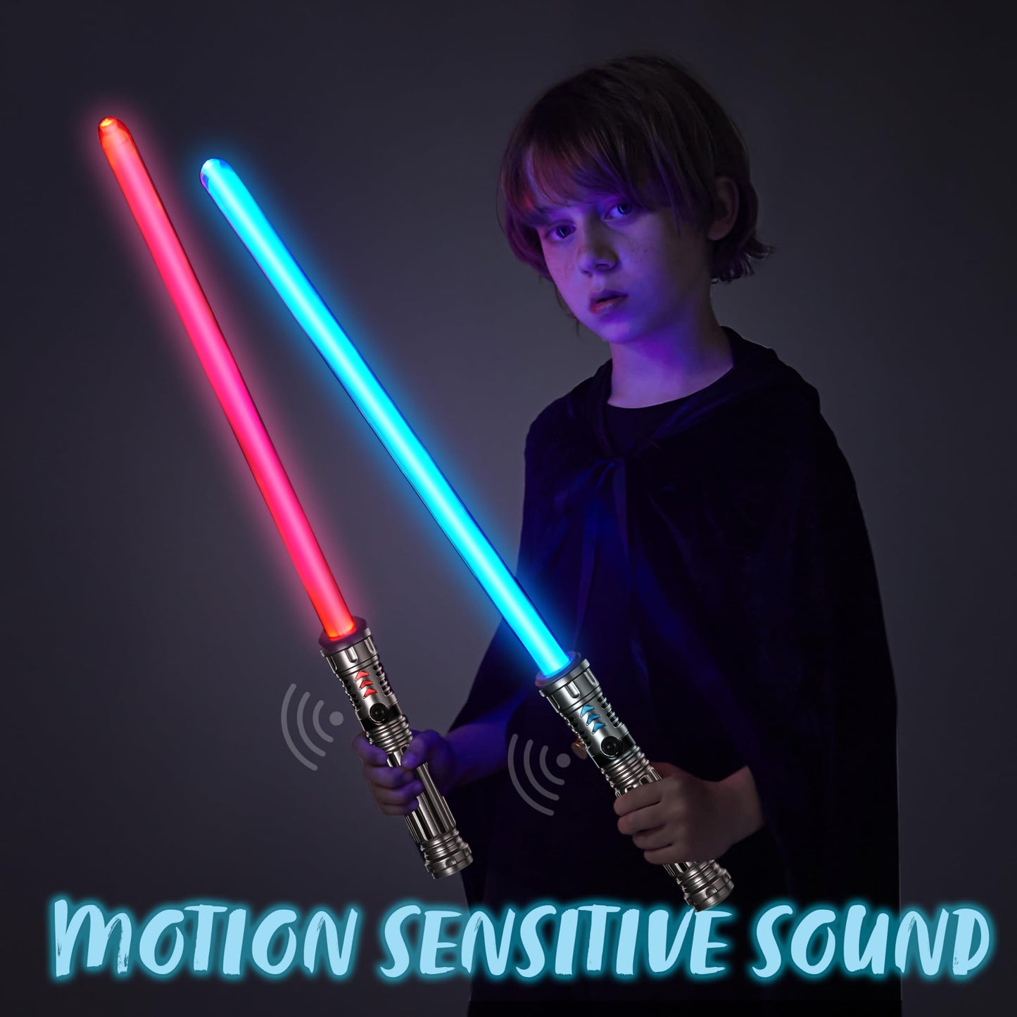 SYNCFUN 2-Pack: 7 Colors Light Up Swords with Motion FX Sound – Extendable LED