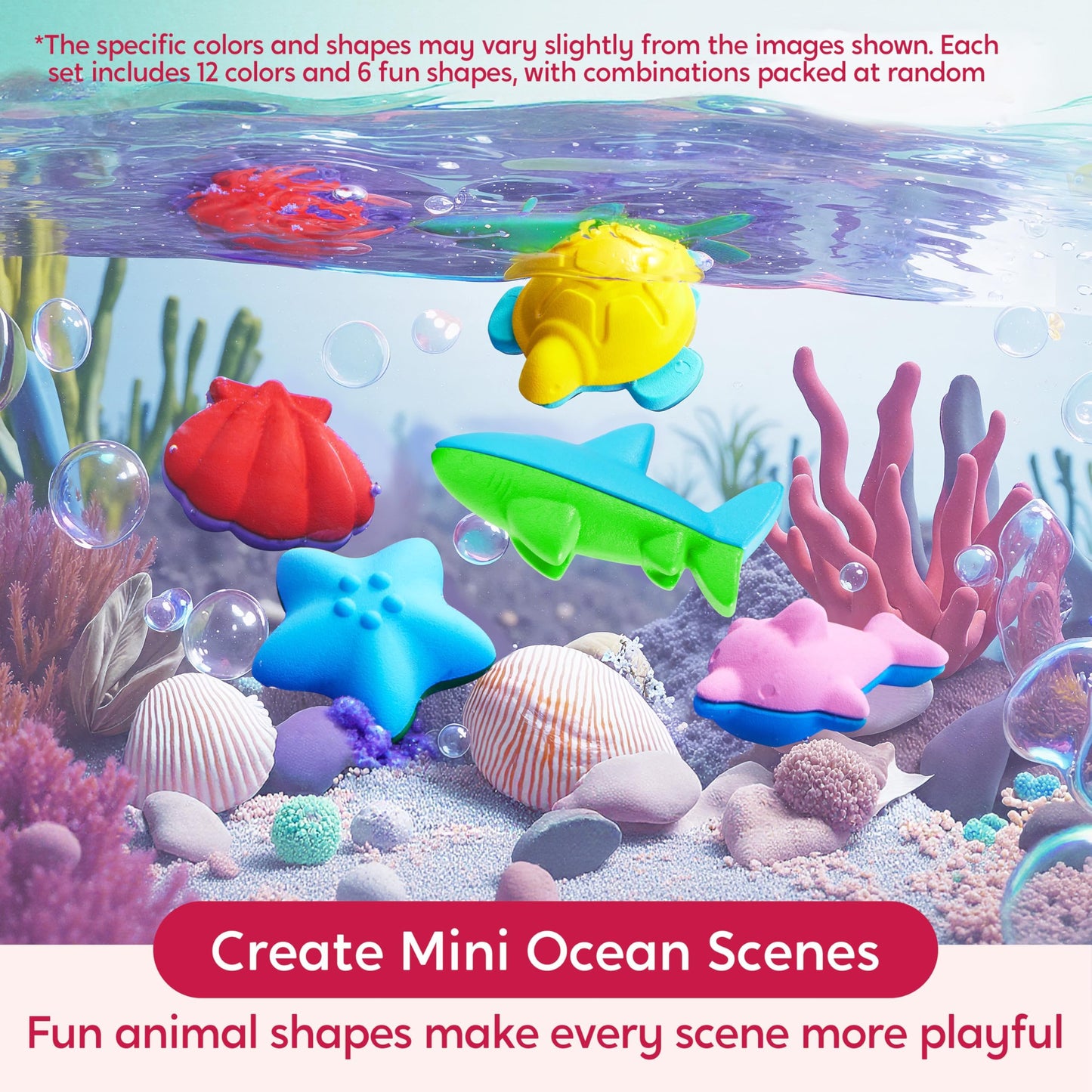 SYNCFUN 100% Pure Beeswax Crayons – Ocean Theme, 12 Colors, Washable & Safe