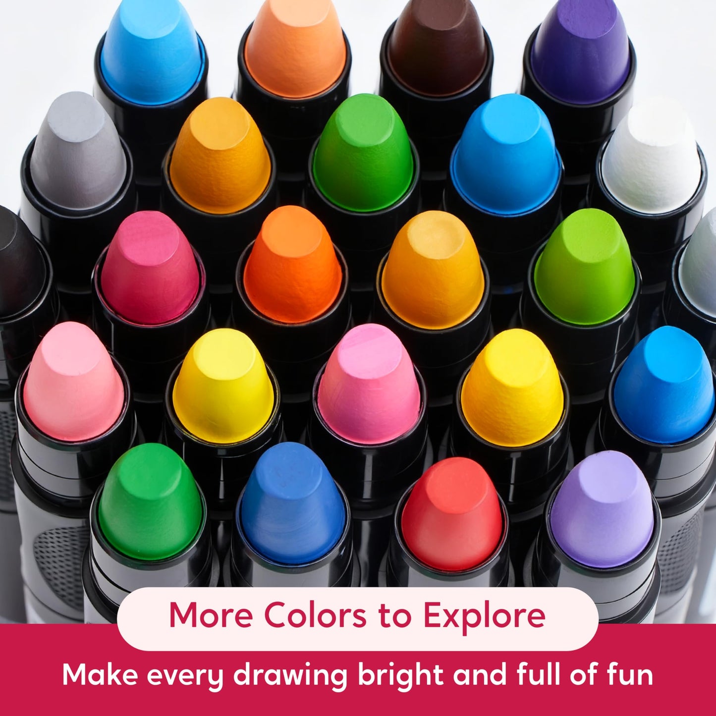 SYNCFUN 24 Pcs Twistable Silky Window Crayons – Washable, Non-Toxic, Mess-Free Art Supplies for Kids 3+