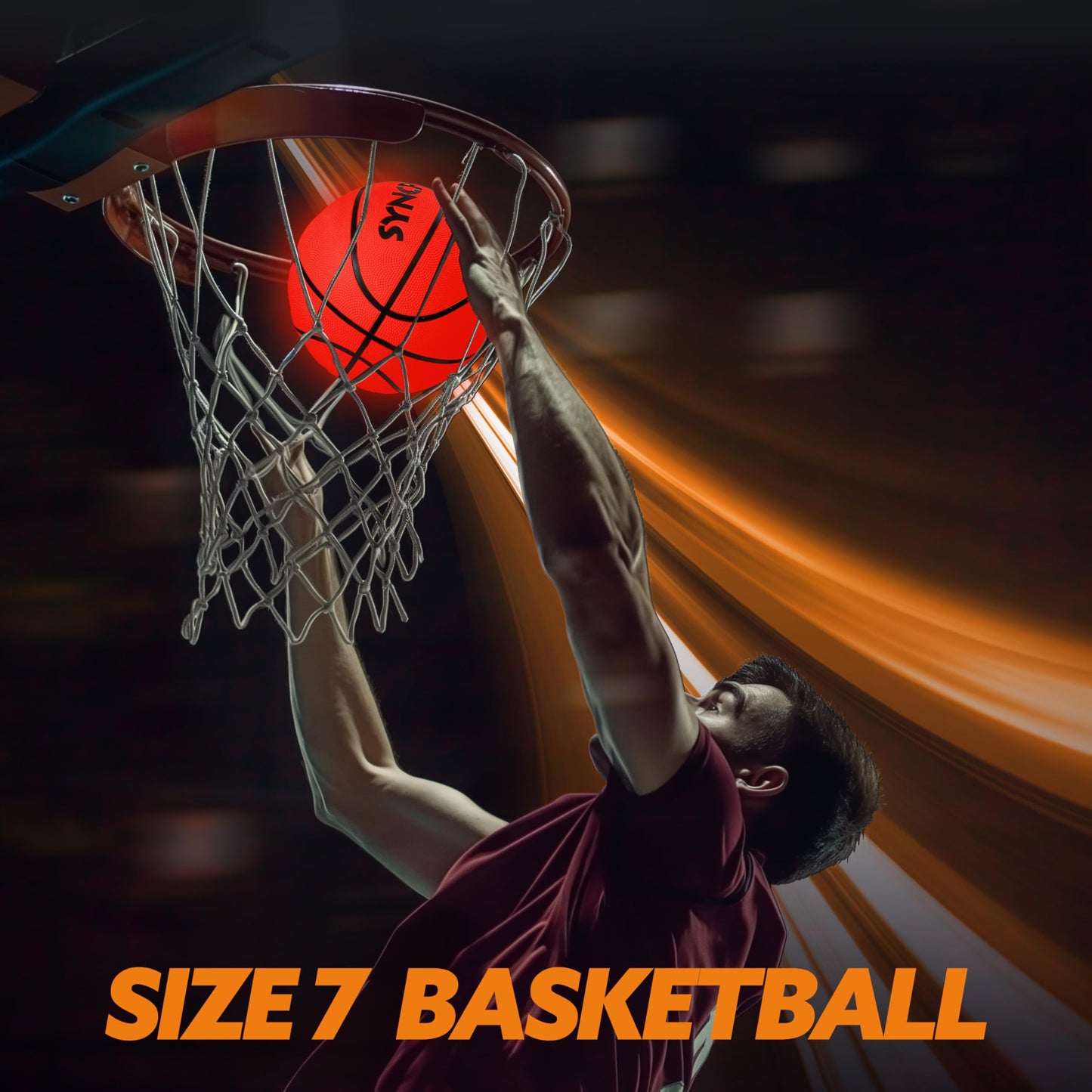 SYNCFUN Glow in the Dark Basketball – Size 7, Light Up Night Games & Gift