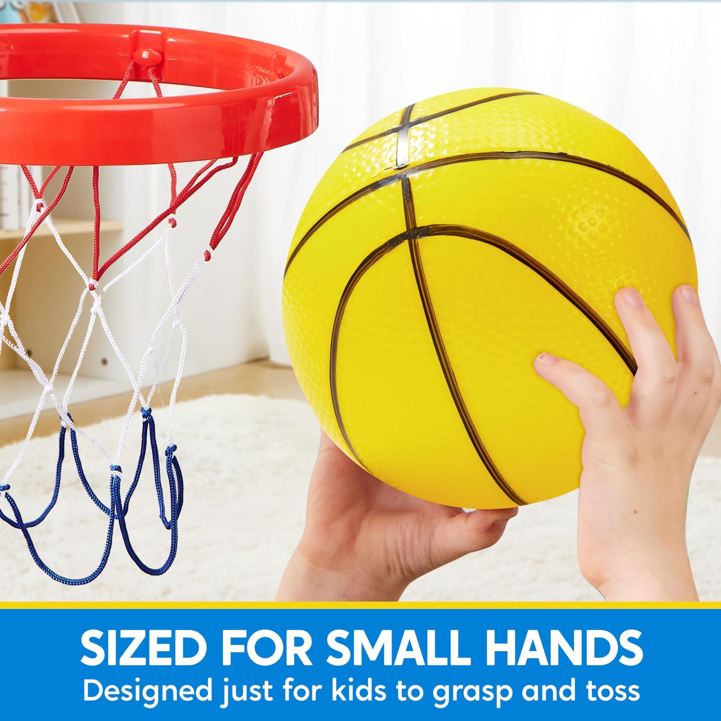 SYNCFUN 6 PCS Mini Basketball Set — 5-Inch Colorful Balls with Pump
