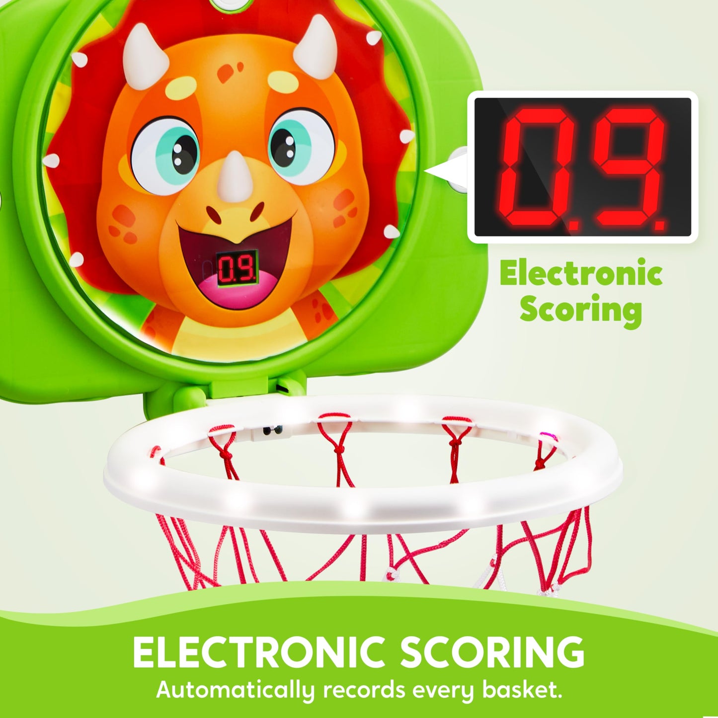 SYNCFUN Mini Basketball Hoop with LED Scoring – Adjustable Indoor Hoop, Includes 2 Balls (Ages 18 Months+)