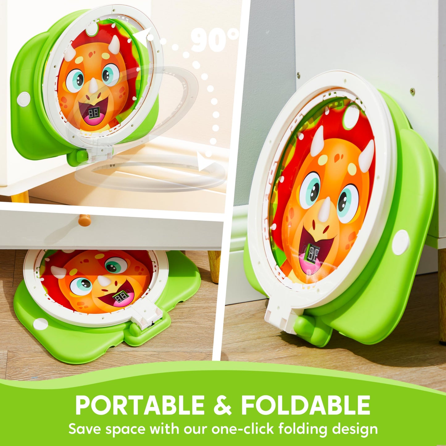 SYNCFUN Mini Basketball Hoop with LED Scoring – Adjustable Indoor Hoop, Includes 2 Balls (Ages 18 Months+)