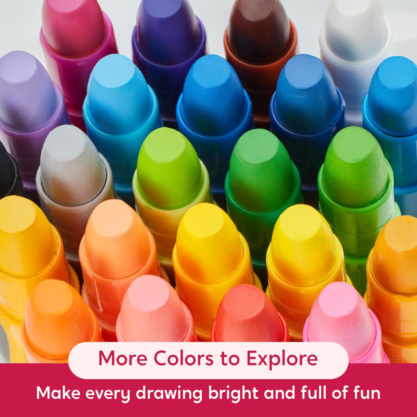 SYNCFUN Twistable Silky Crayons – 24 Pcs Washable, Non-Toxic, Mess-Free for Kids 3+