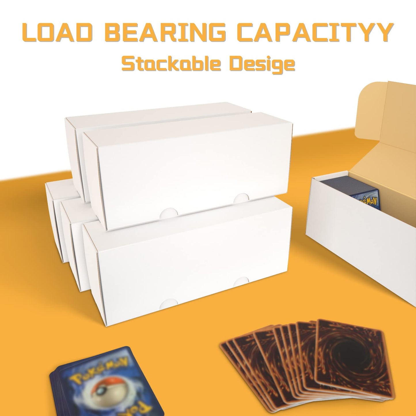 sysdmno Trading Card Storage Box 6-Pack – Durable Card Boxes for MTG & Sports Cards