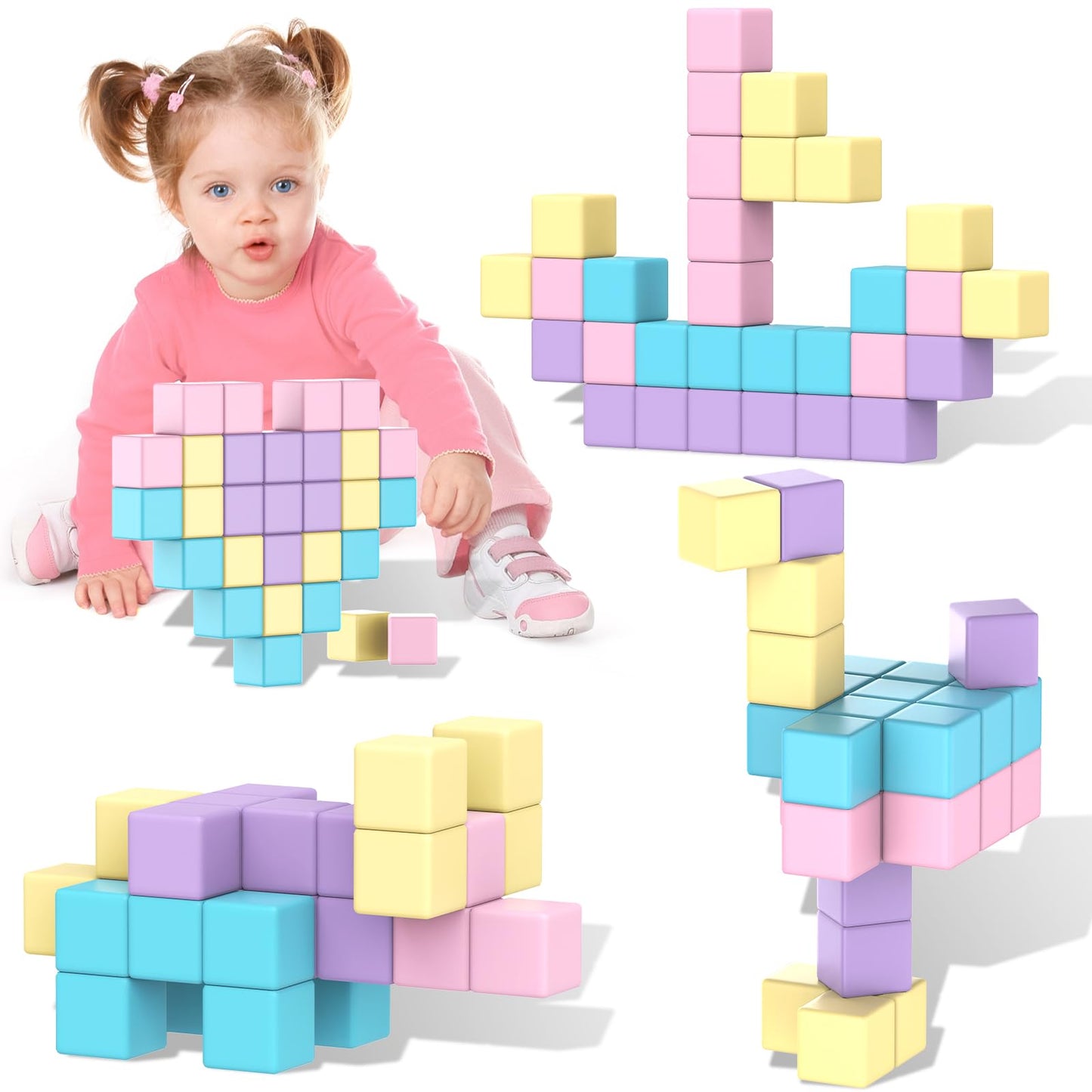 SYSKENI Macaron Magnetic Blocks — 3D STEM Toys for Toddlers