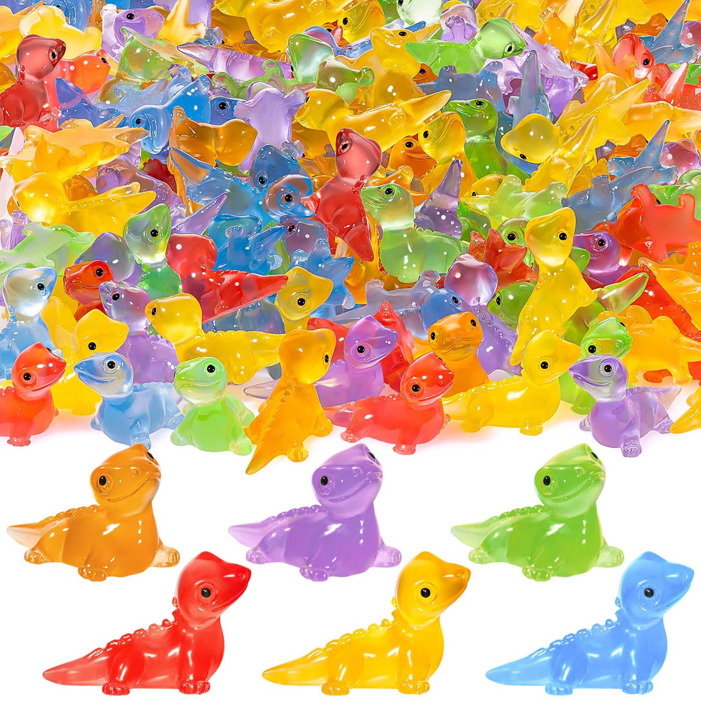 SYWHXY 72PCS Luminous Mini Resin Lizards – Glow in the Dark Tiny Lizards for DIY Moss Gardens & Dollhouses