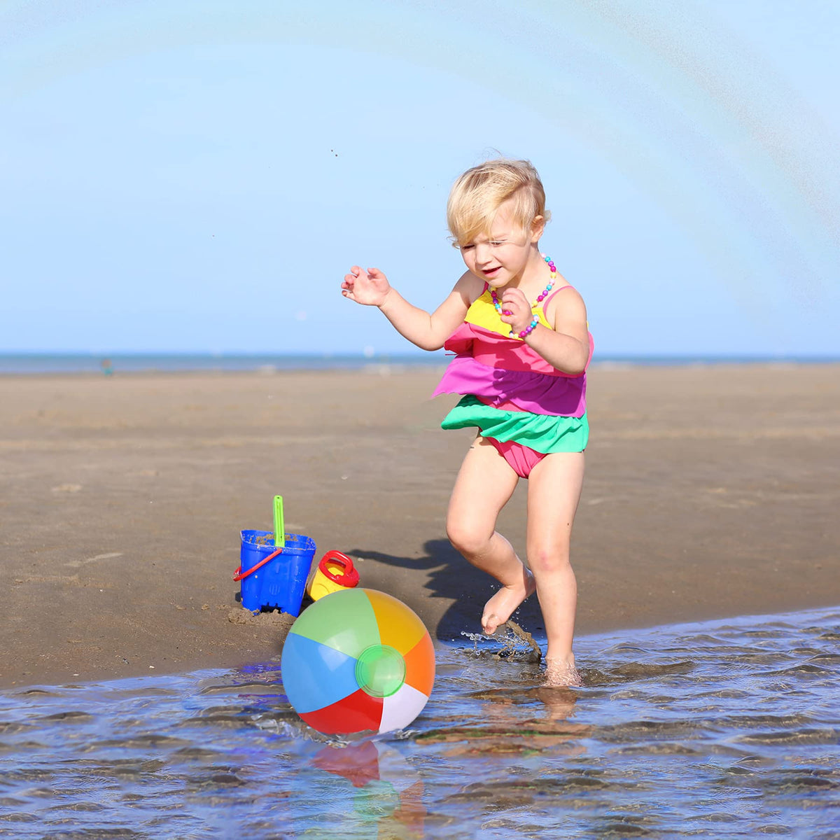 SYZ 12-Inch Beach Balls Bulk (12 Pack) – Inflatable Pool Toys for Kids Parties & Summer Fun