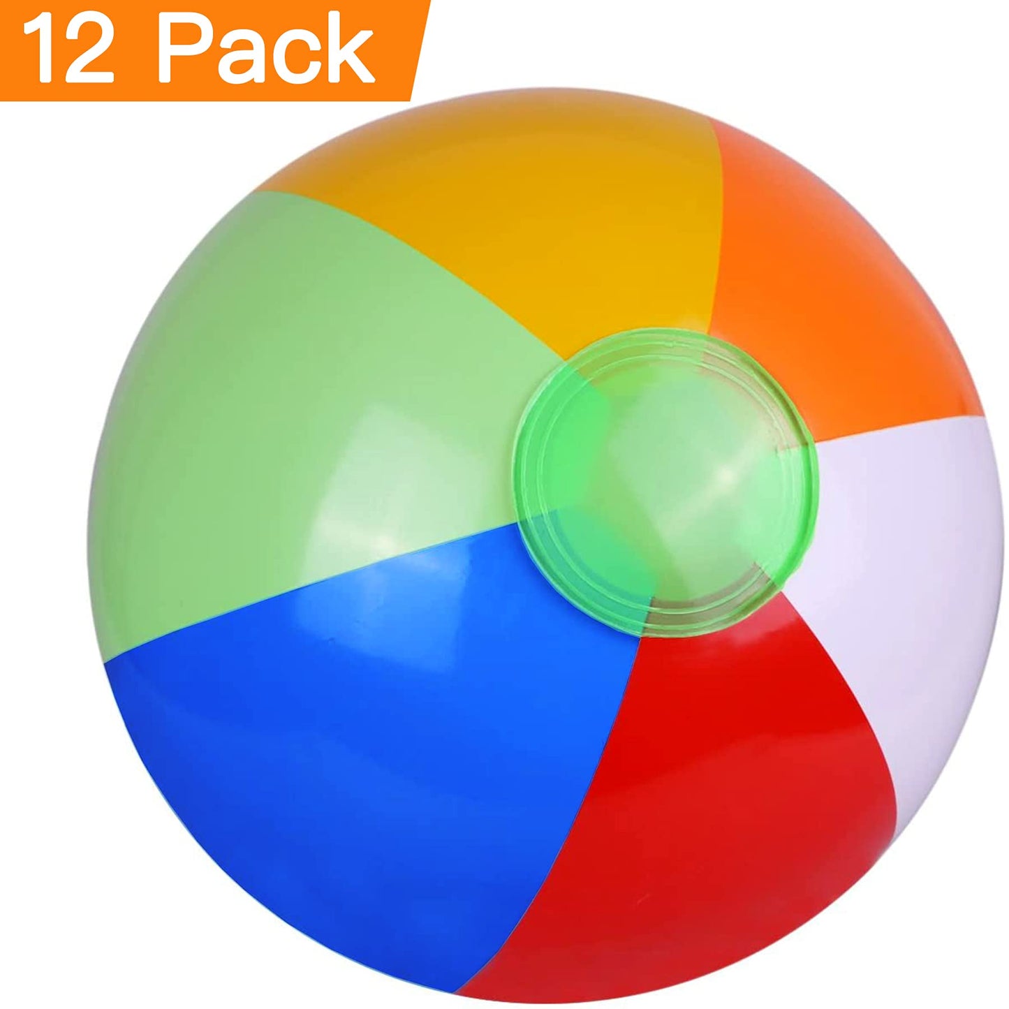 SYZ 12-Inch Beach Balls Bulk (12 Pack) – Inflatable Pool Toys for Kids Parties & Summer Fun