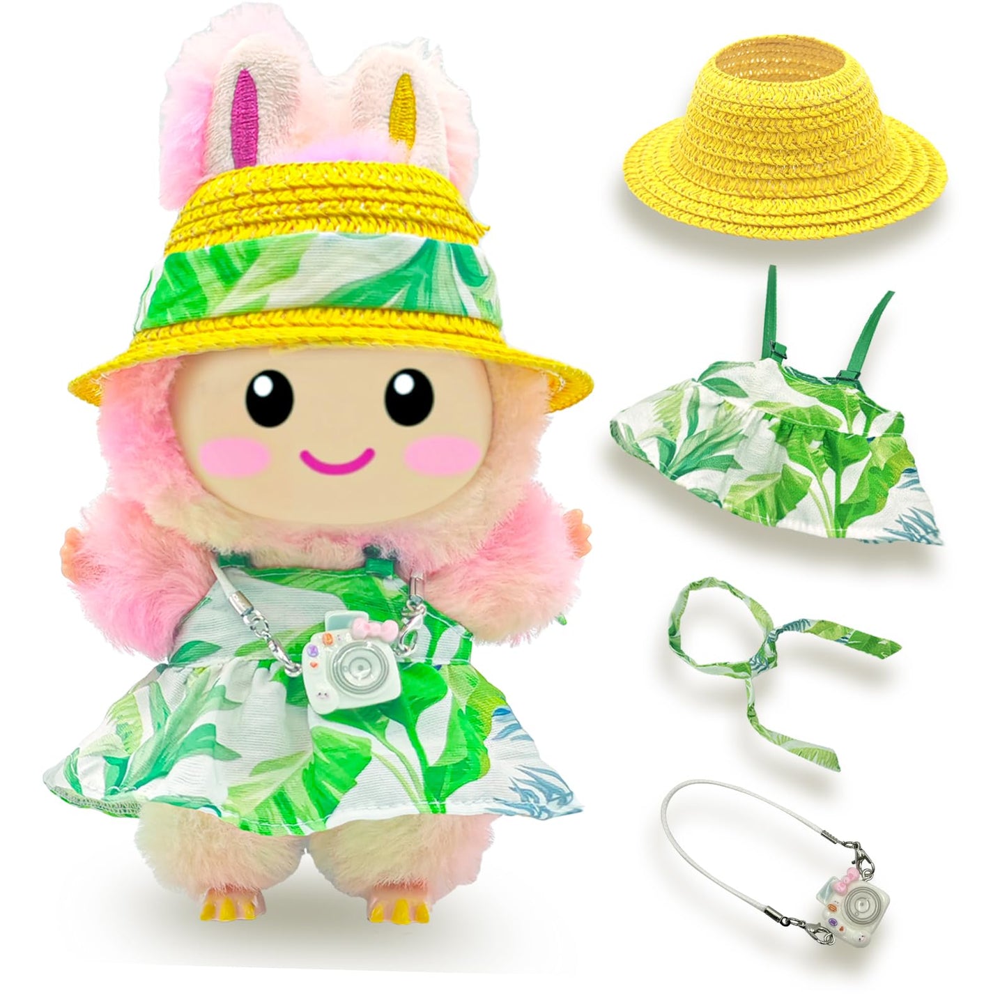 SZC&MFZ Cute 17cm Doll Dress Set – 4Pcs Fashion Designer Outfit for Collectors (Doll Not Included)