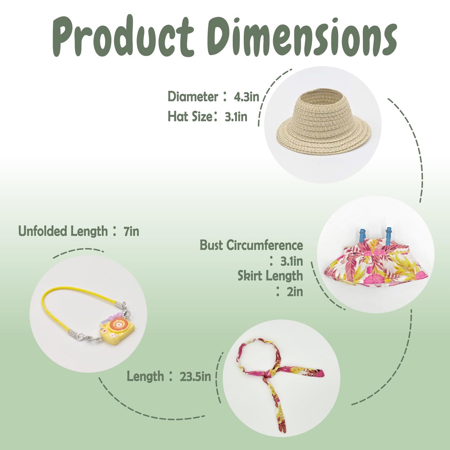 SZC&MFZ Cute 17cm Doll Clothes Set 4Pcs Pink - Dress, Hat, Camera & Accessories