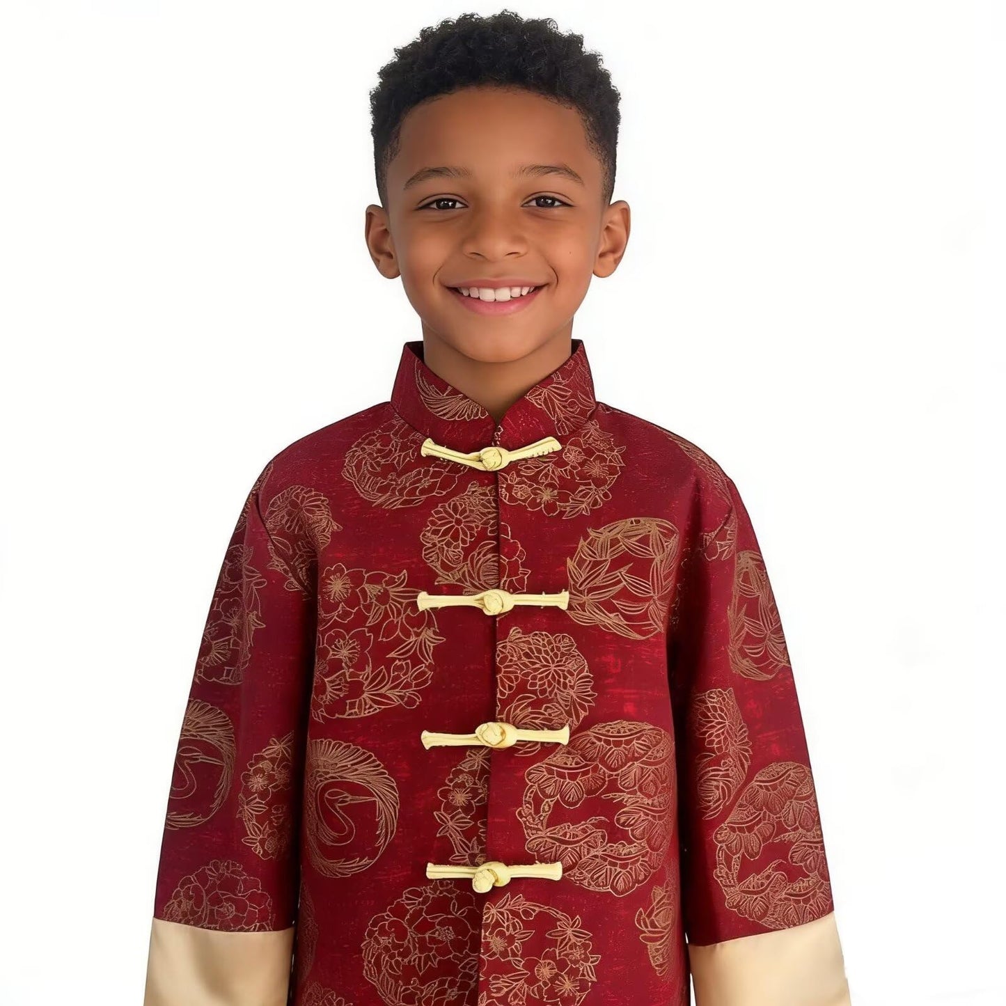 SZCQ Boys Lunar New Year Dragon Jacket - Tang Style Coat for Kids
