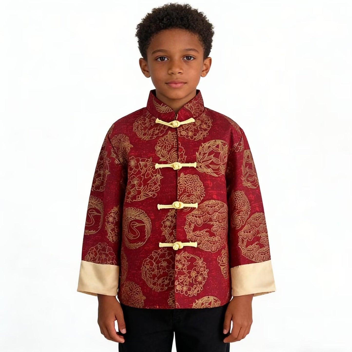 SZCQ Boys Lunar New Year Dragon Jacket - Tang Style Coat for Kids