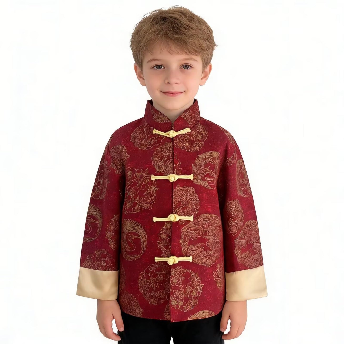 SZCQ Boys Lunar New Year Dragon Jacket - Tang Style Coat for Kids