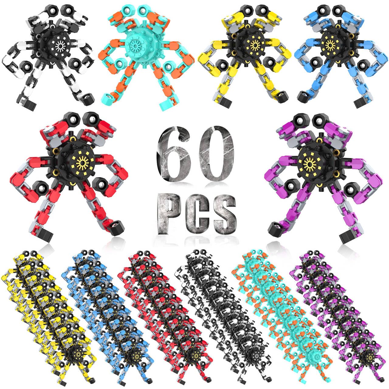 Szcuelz Valentines Transformable Fidget Spinner | 60pc DIY Robot Toy & Sensory Fidget