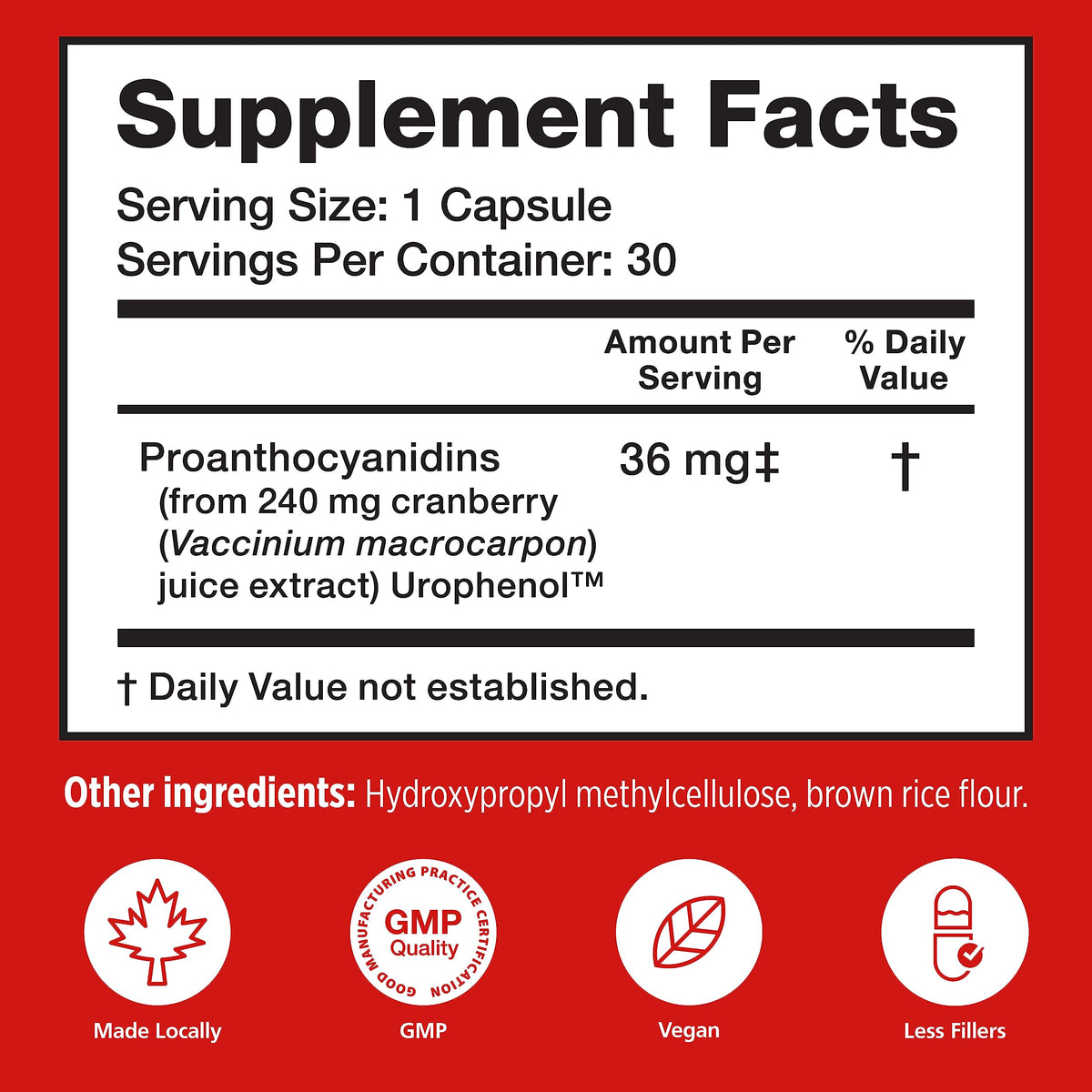 Szio+ Utiva Cranberry PACs – 36 mg PACs Clinically Studied UTI Prevention for Women | 30 Veggie Capsules