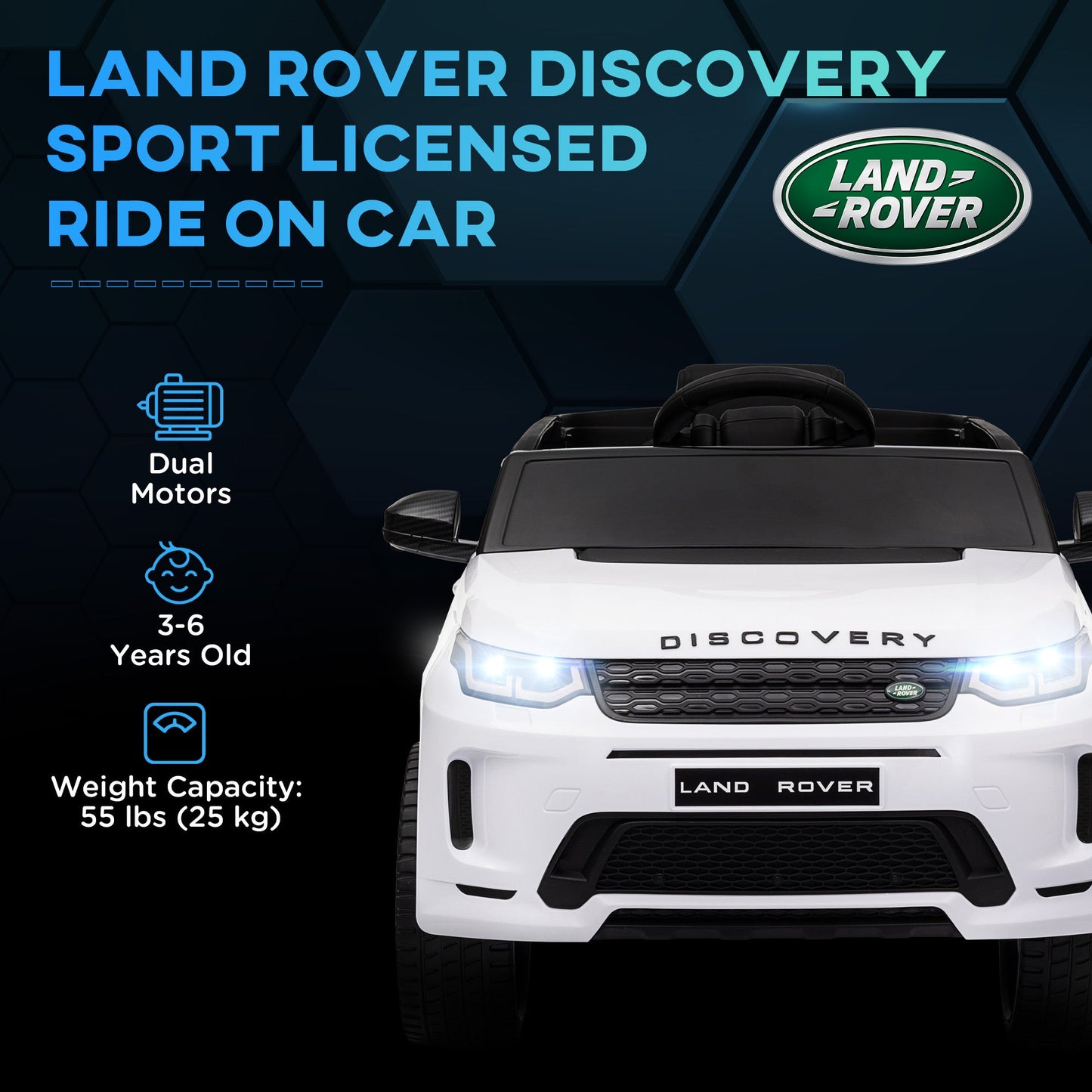 AIYAPLAY Land Rover Licensed Kids Electric Car w/ Remote Music