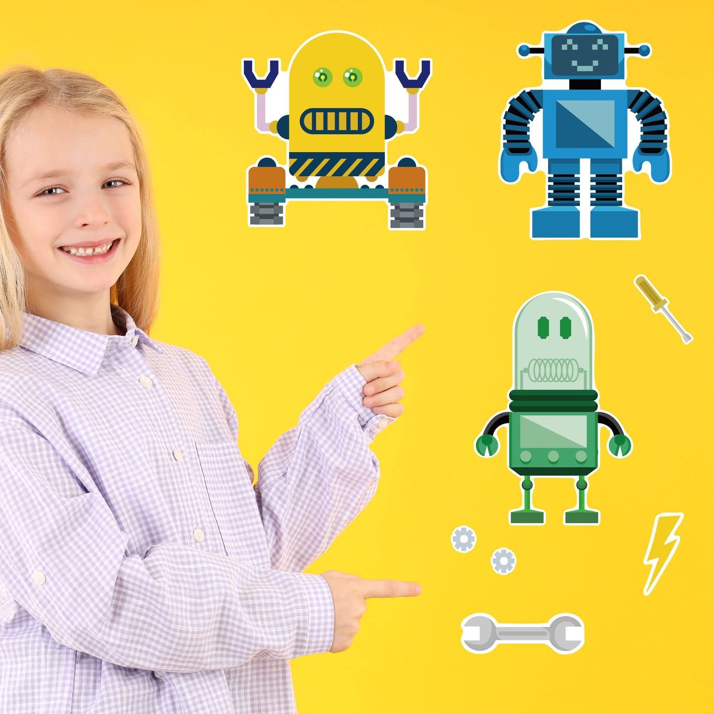 T-Antrix Make Your Own Robot Stickers – 24 Sheets for Kids DIY Robot Faces