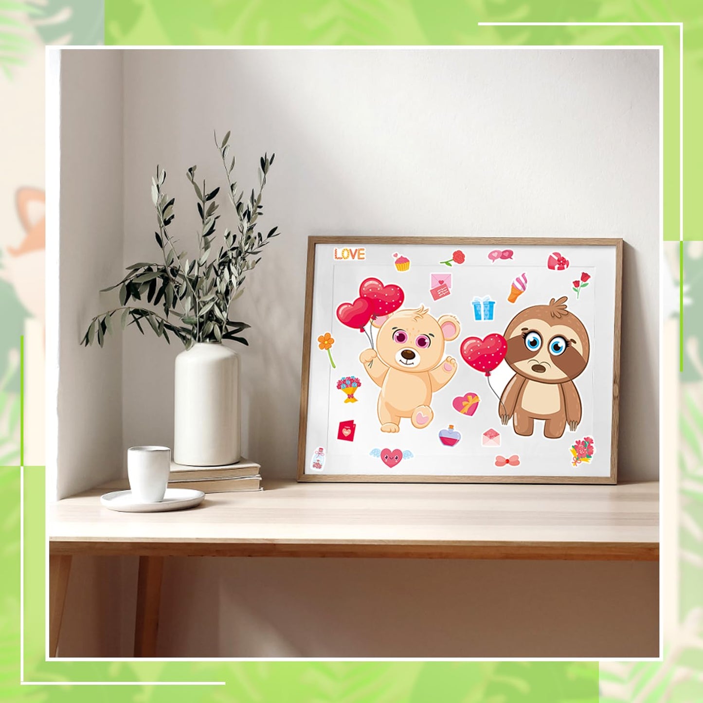 T-Antrix 24 Sheets Valentines Stickers – DIY Valentines Gifts for Kids & Classrooms